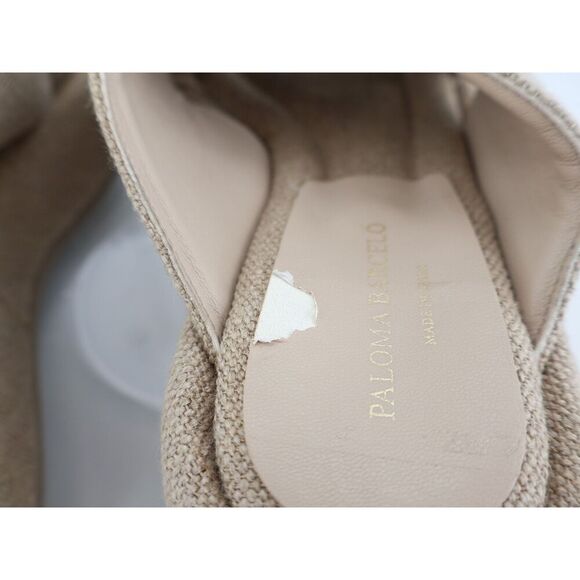 Paloma Barceló Bola Platform Sandal Slide Beige Cross Straps Size 40 9.5 Fabric - Picture 6 of 10